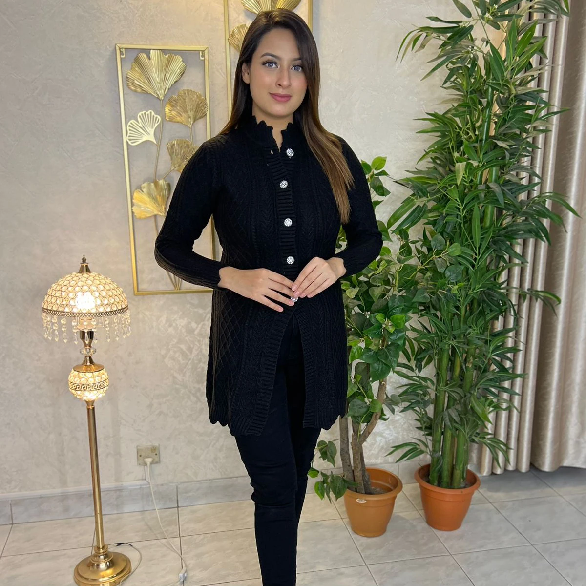 Elegant Black Knit Cardigan