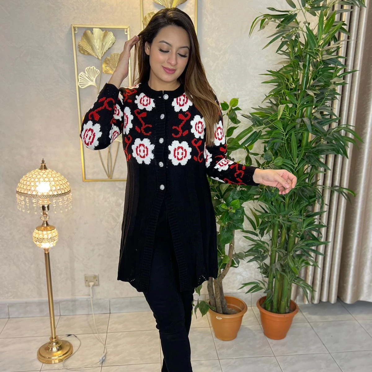 Floral Graces Winter Cardigan