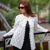 Women Elegant White Knit Cardigan - Image 5