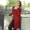 Women’s Long Maroon Knit Cardigan