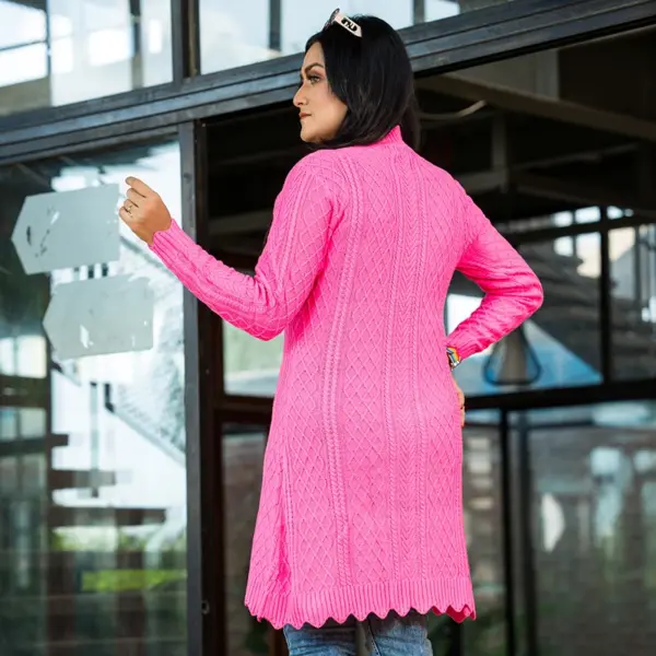 Pink Winter Elegance Cardigan - Image 5