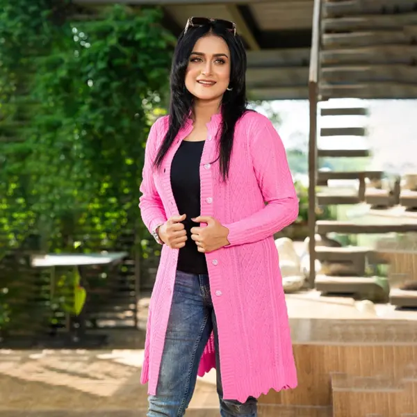 Pink Winter Elegance Cardigan - Image 9