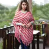Women’s Striped Knit Poncho - Image 6