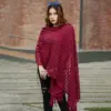 Women's Burgundy Crochet Shawl