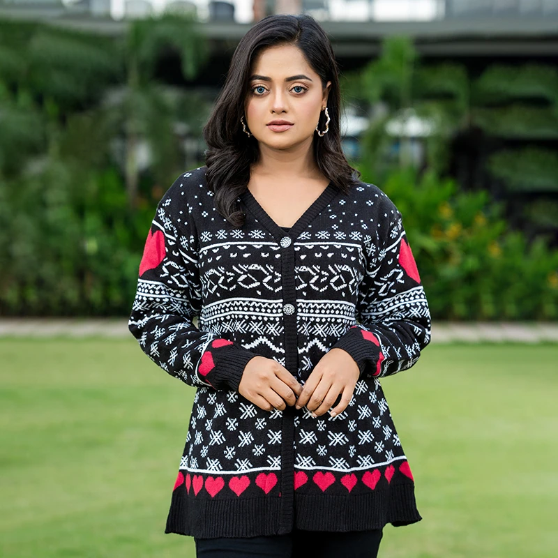 Nordic Heart Winter Cardigan