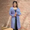 Color Wave Long Knit Cardigan