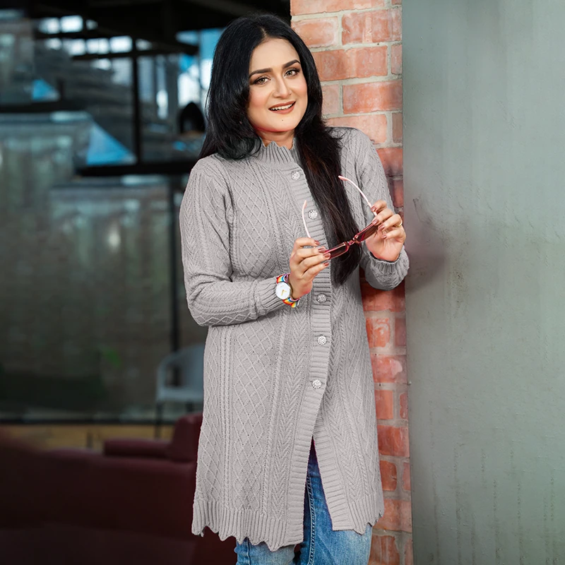 Grey Grace Winter Cardigan