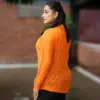 Bright Orange Knit Cardigan for Women - Image 2