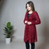 Women’s Premium Long Maroon Knit Cardigan - Image 3