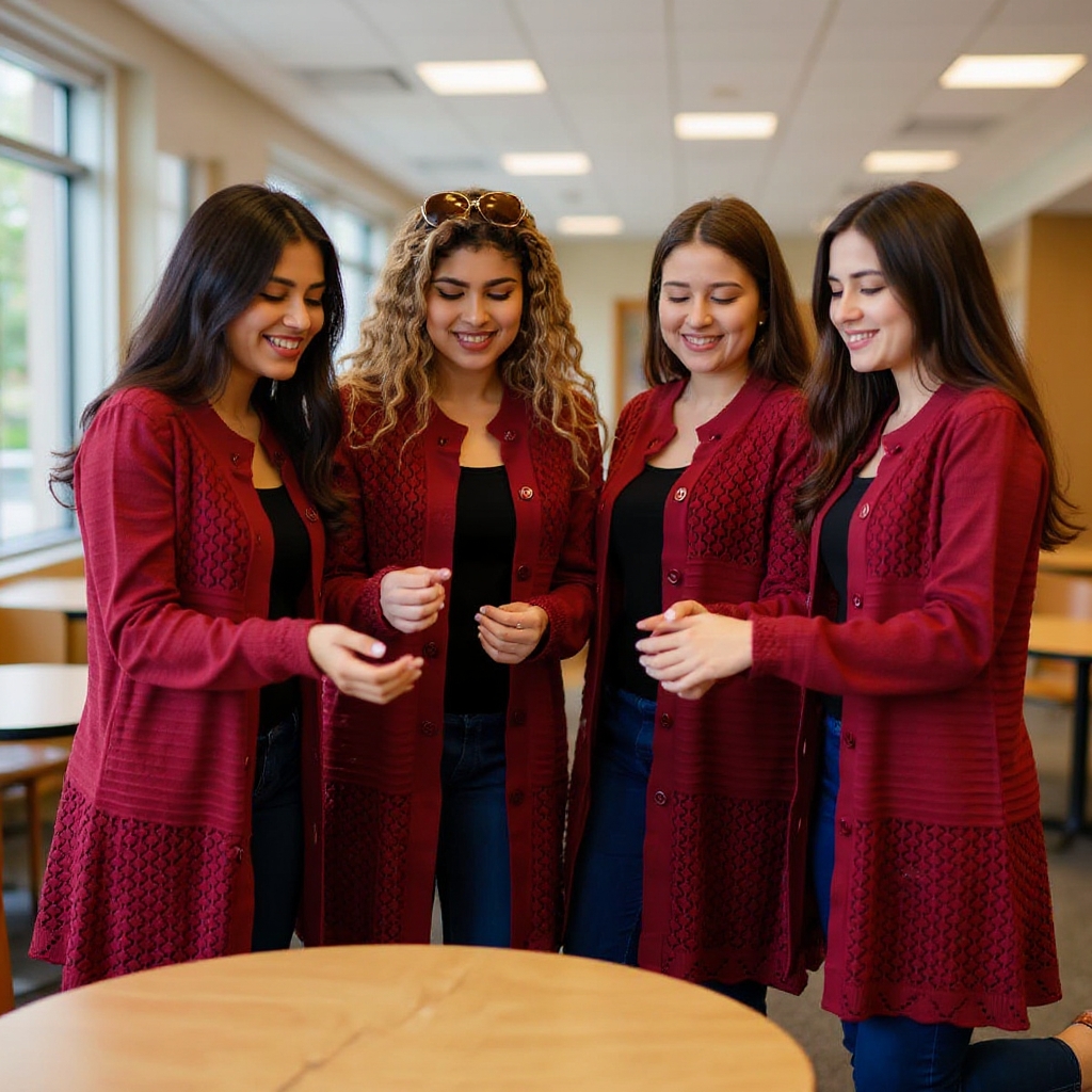 Maroon Long Knit Cardigan
