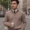 Premium Cable Knit Half-Zip Sweater for Men